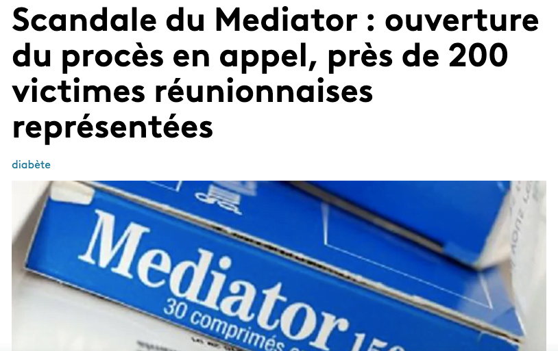  Scandale du Mediator : ouverture du procès en appel, près de 200 victimes réunionnaises représentées