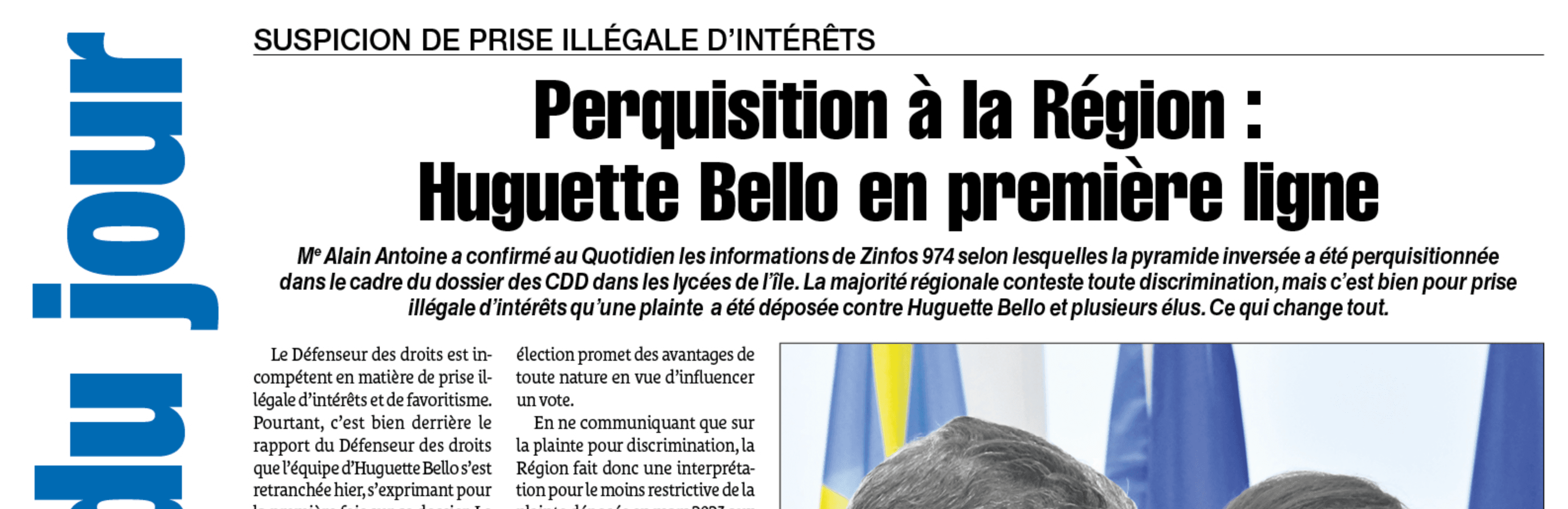  Perquisition à la Région : Huguette Bello en première ligne