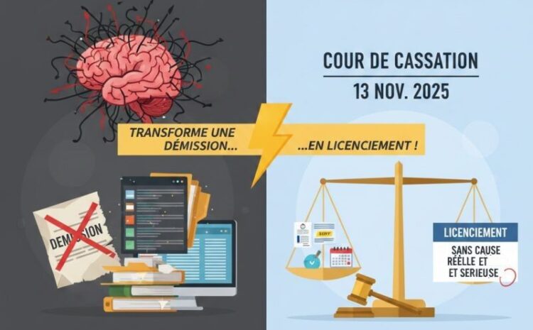  Quand la 𝐬𝘂𝗿𝗰𝗵𝗮𝗿𝗴𝗲 𝗱𝗲 𝘁𝗿𝗮𝘃𝗮𝗶𝗹 transforme une démission… en 𝗹𝗶𝗰𝗲𝗻𝗰𝗶𝗲𝗺𝗲𝗻𝘁 sans cause réelle et sérieuse !