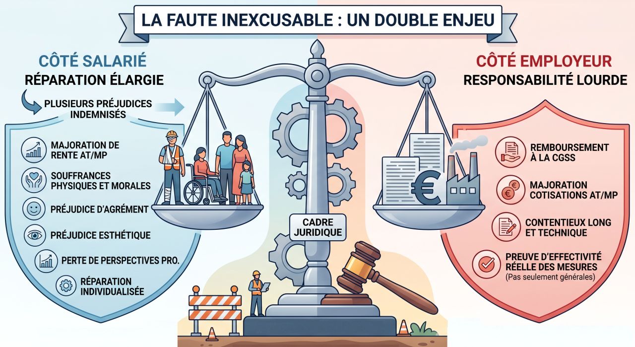  Faute inexcusable de l’employeur : 𝘂𝗻 𝗰𝗼𝗻𝘁𝗲𝗻𝘁𝗶𝗲𝘂𝘅 𝘁𝗲𝗰𝗵𝗻𝗶𝗾𝘂𝗲… 𝗺𝗮𝗶𝘀 à 𝗳𝗼𝗿𝘁 𝗲𝗻𝗷𝗲𝘂 𝗶𝗻𝗱𝗲𝗺𝗻𝗶𝘁𝗮𝗶𝗿𝗲