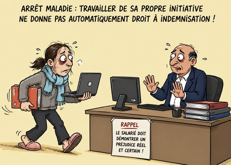  Travail pendant un arrêt maladie : le salarié a-t-il automatiquement droit à des dommages-intérêts ?